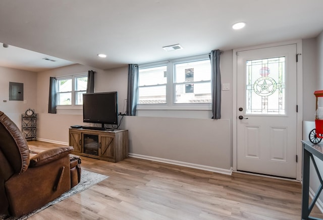 1021 Otis Ave, Rockdale, IL 60436 - entryway featuring light wood-style floors, recessed lighting, and electric panel