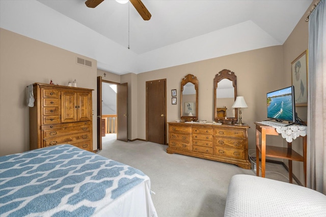 872 Shady Ln, Aurora, IL 60506 - bedroom featuring light carpet and ceiling fan