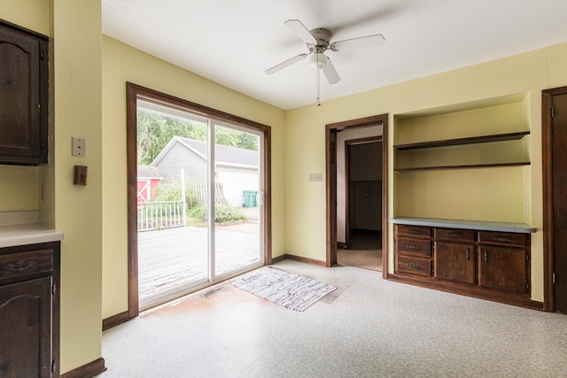 536 Center Ave, Sycamore, IL 60178 - unfurnished dining area featuring baseboards and ceiling fan