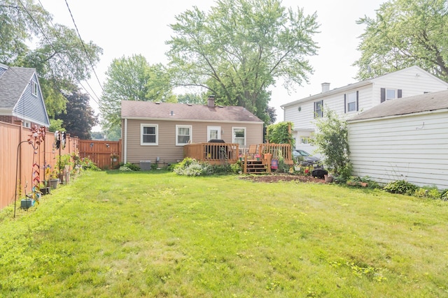 204 N Elroy Ave, Bartlett, IL 60103 - fenced backyard featuring a deck