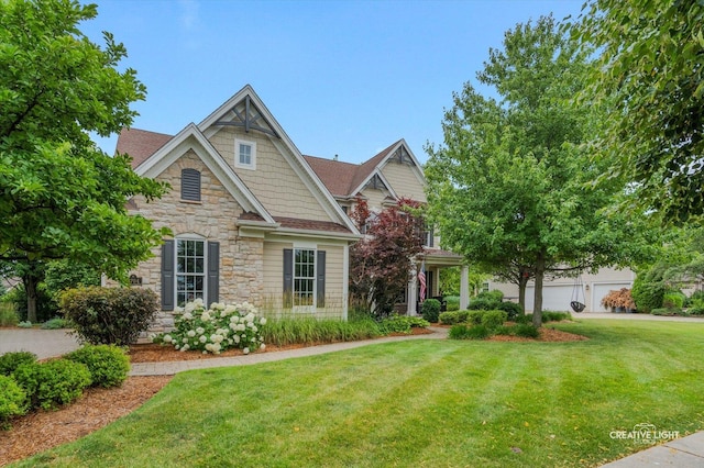 3704 Heathmoor Dr, Elgin, IL 60124 - craftsman inspired home featuring stone siding and a front lawn