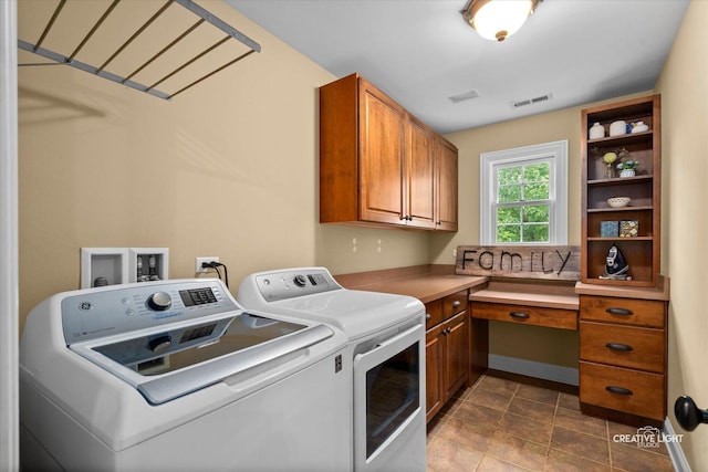3704 Heathmoor Dr, Elgin, IL 60124 - washroom with washing machine and clothes dryer, cabinet space, and an office area