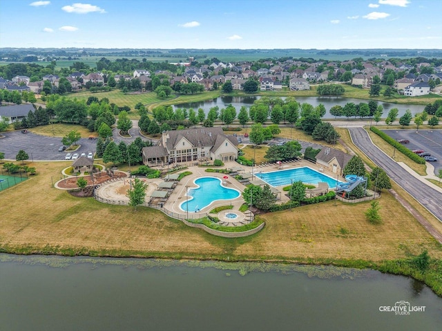 3704 Heathmoor Dr, Elgin, IL 60124 - aerial view of a pool and a large body of water