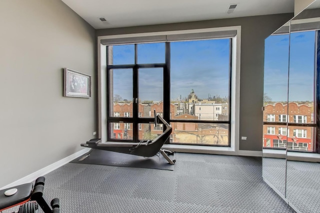 2405 W Iowa St Unit 405, Chicago, IL 60622 - exercise area featuring carpet floors