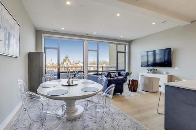 2405 W Iowa St Unit 405, Chicago, IL 60622 - dining room featuring light wood finished floors, recessed lighting, and healthy amount of natural light