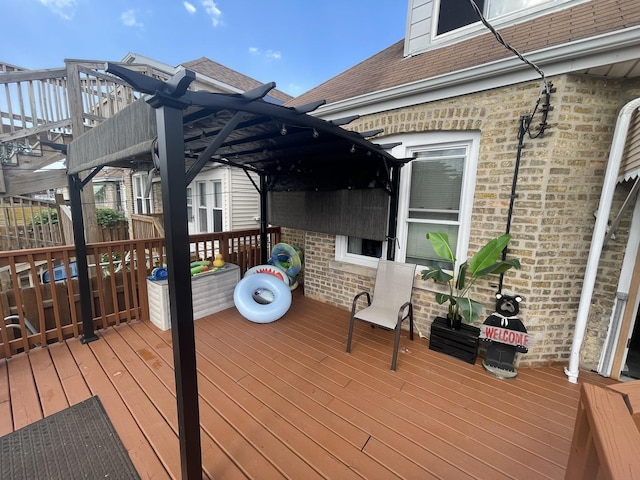 2918 N Normandy Ave, Chicago, IL 60634 - wooden terrace with a pergola