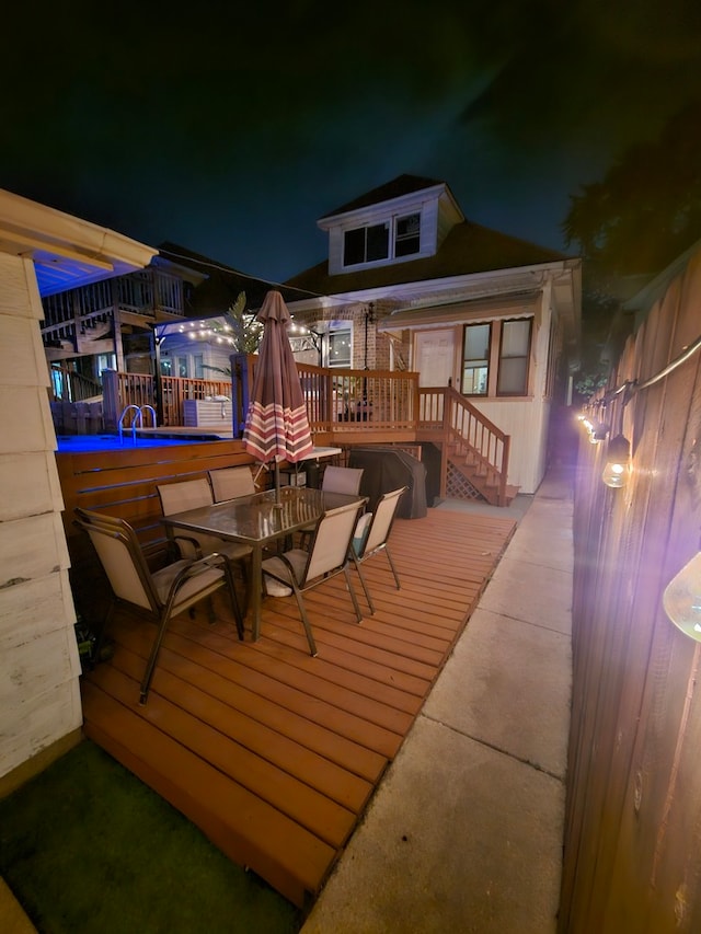 2918 N Normandy Ave, Chicago, IL 60634 - deck at night with outdoor dining area