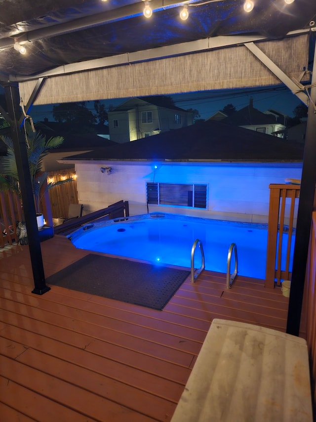 2918 N Normandy Ave, Chicago, IL 60634 - pool at twilight featuring a hot tub