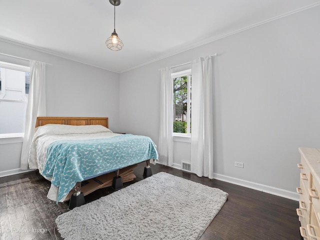 307 N Schubert St, Palatine, IL 60067 - bedroom featuring dark wood-type flooring and ornamental molding