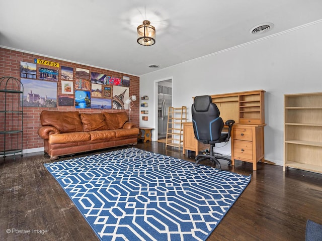 307 N Schubert St, Palatine, IL 60067 - office featuring wood finished floors and crown molding