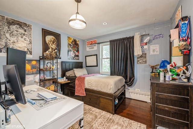 1715 Chesterfield Ave, Glen Ellyn, IL 60137 - bedroom with wood finished floors, a baseboard heating unit, and a desk
