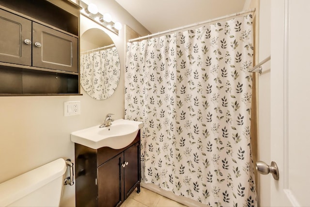 3005 N Clifton Ave Unit 201, Chicago, IL 60657 - full bathroom featuring vanity, tile patterned floors, and a shower with curtain
