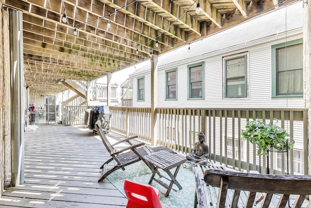 3005 N Clifton Ave Unit 201, Chicago, IL 60657 - wooden terrace featuring stairs and area for grilling