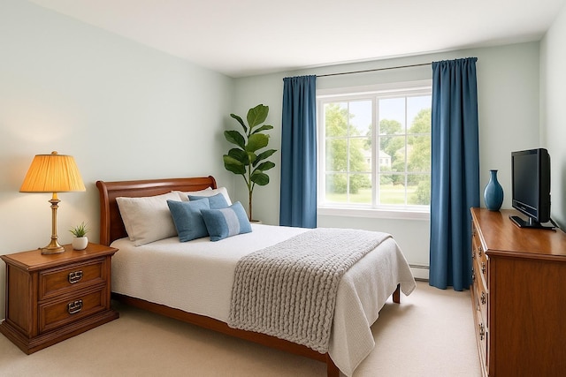2319 E Olive St Unit 1D, Arlington Heights, IL 60004 - bedroom featuring light carpet and a baseboard heating unit