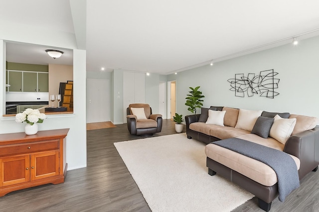 2319 E Olive St Unit 1D, Arlington Heights, IL 60004 - living area with wood finished floors and rail lighting