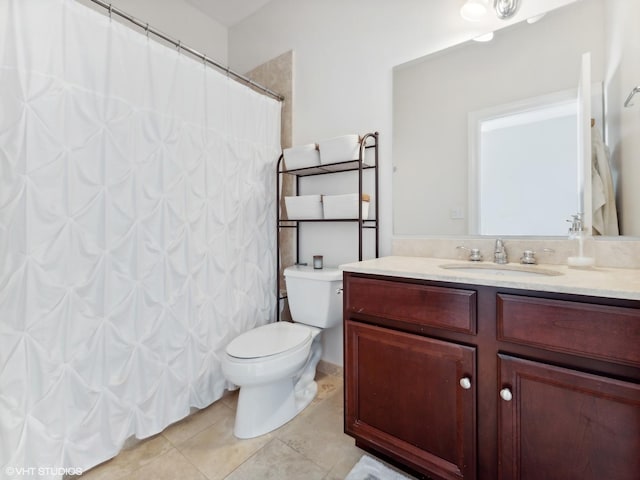 3607 N Bosworth Ave Unit 3, Chicago, IL 60613 - full bathroom with vanity, tile patterned flooring, and a shower with curtain