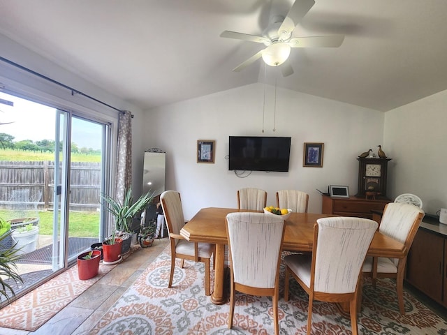 72 Wilton Ln, Mundelein, IL 60060 - dining space with lofted ceiling and ceiling fan