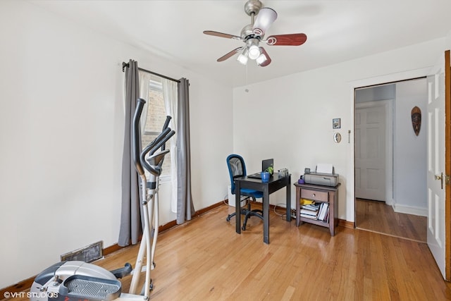3012 N Nottingham Ave, Chicago, IL 60634 - office space featuring ceiling fan and light wood-type flooring