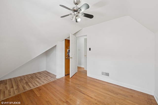 3012 N Nottingham Ave, Chicago, IL 60634 - bonus room with lofted ceiling, light wood-type flooring, and a ceiling fan