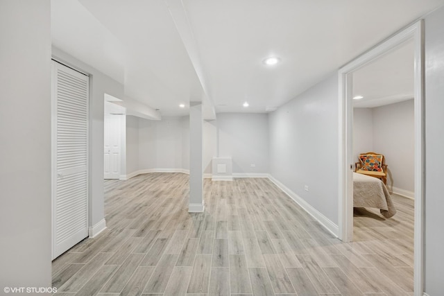 3012 N Nottingham Ave, Chicago, IL 60634 - finished basement featuring light wood finished floors and recessed lighting