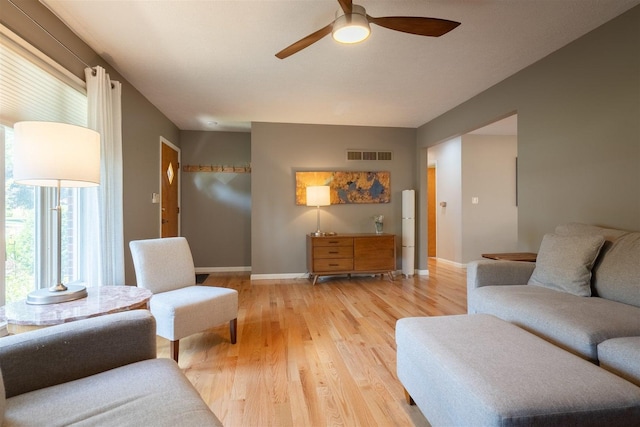 14 Grandview Dr, Normal, IL 61761 - living room featuring ceiling fan and light wood finished floors