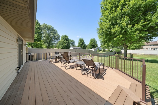 541 Donald St, Hinckley, IL 60520 - wooden deck featuring outdoor dining space and a fenced backyard