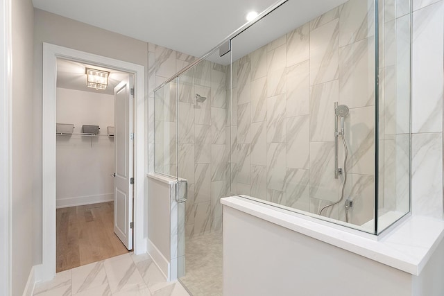11049 Lizmore Ln Unit 40B, Orland Park, IL 60467 - bathroom with a shower stall and a spacious closet