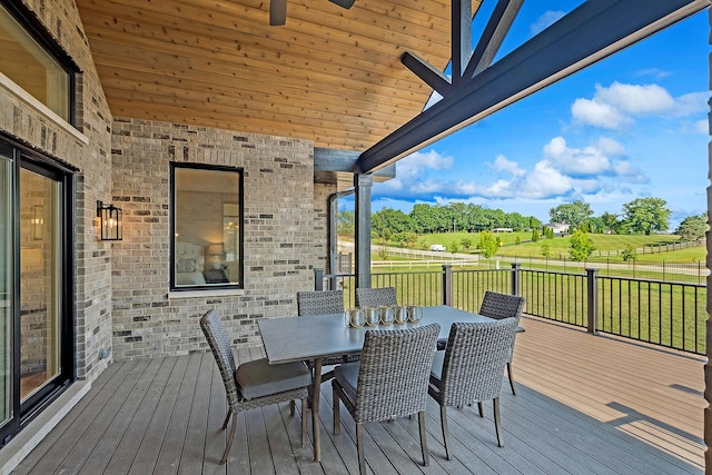 11049 Lizmore Ln Unit 40B, Orland Park, IL 60467 - deck featuring outdoor dining area and ceiling fan
