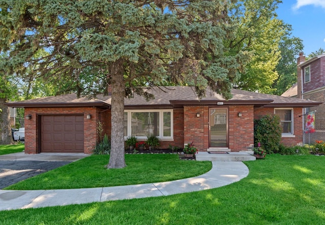 8011 Lawler Ave, Burbank, IL 60459 - single story home featuring a garage, brick siding, and a front lawn