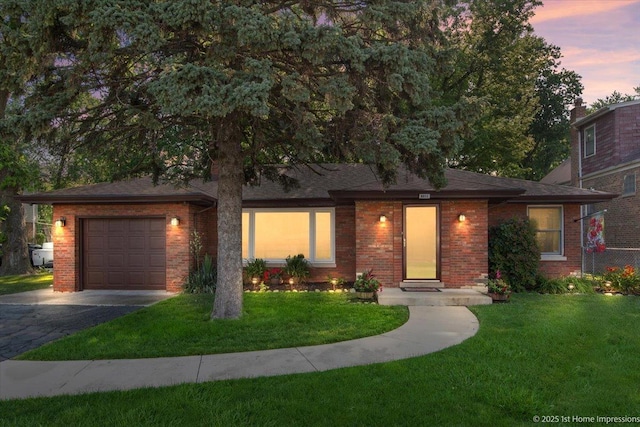 8011 Lawler Ave, Burbank, IL 60459 - view of front facade with a garage, brick siding, and a front yard