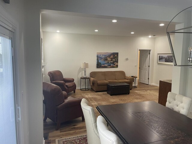 21024 W Walnut Ln, Plainfield, IL 60544 - living area featuring wood finished floors and recessed lighting