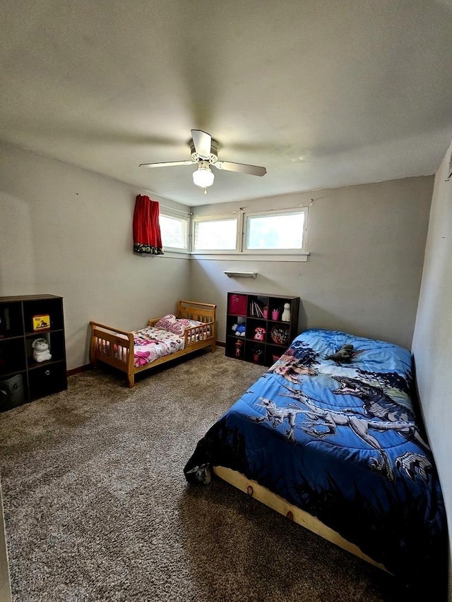 129 S Commonwealth Ave, Elgin, IL 60123 - bedroom with carpet floors and a ceiling fan