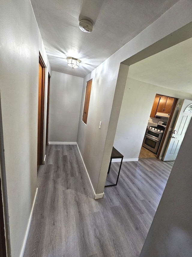 129 S Commonwealth Ave, Elgin, IL 60123 - hall with dark wood-style floors
