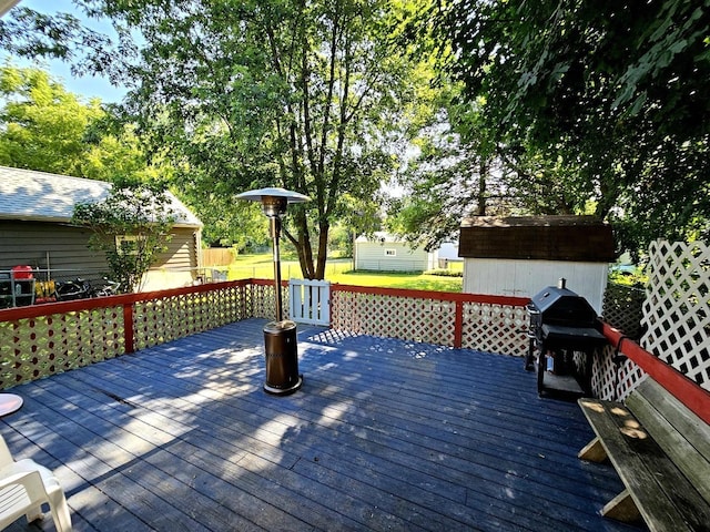 129 S Commonwealth Ave, Elgin, IL 60123 - deck with a storage unit