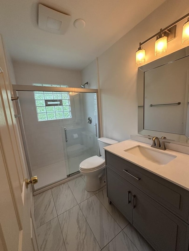 1028 Castlewood Ln, Deerfield, IL 60015 - full bathroom featuring marble finish floors, vanity, and a shower stall