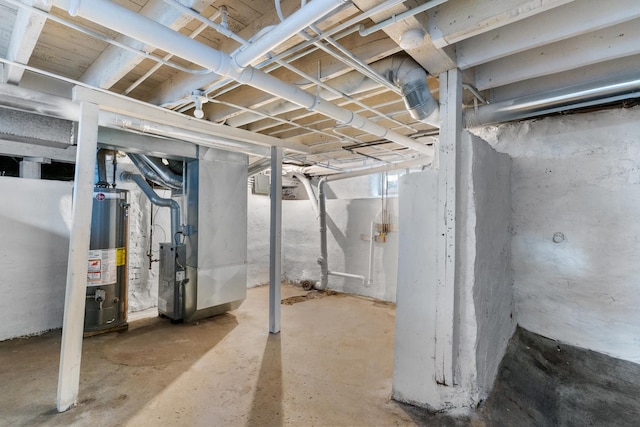 444 Villa St, Elgin, IL 60120 - unfinished below grade area featuring water heater and heating unit