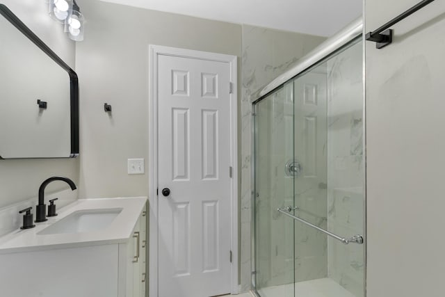 444 Villa St, Elgin, IL 60120 - full bathroom featuring a marble finish shower and vanity
