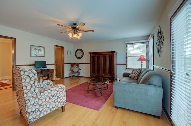 900 Mason Ave, Joliet, IL 60435 - living room featuring a ceiling fan and wood finished floors