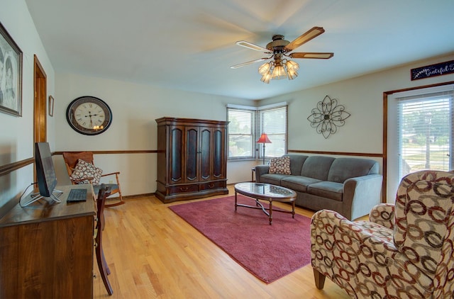 900 Mason Ave, Joliet, IL 60435 - living area featuring light wood-type flooring and a ceiling fan