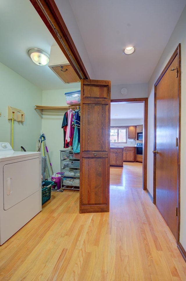 900 Mason Ave, Joliet, IL 60435 - washroom with washer / dryer and light wood-type flooring
