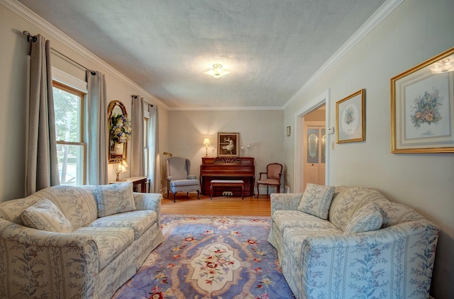 900 Mason Ave, Joliet, IL 60435 - living area with light wood finished floors, ornamental molding, and a textured ceiling