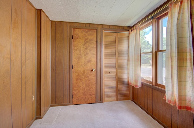 900 Mason Ave, Joliet, IL 60435 - unfurnished bedroom with wood walls and light colored carpet