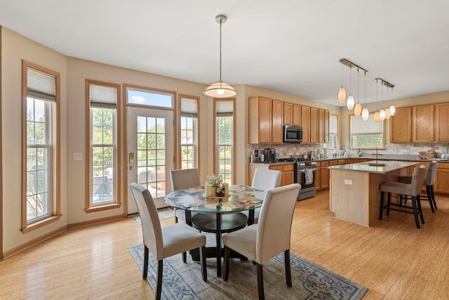 16260 W Mohawk Ct, Lockport, IL 60441 - dining space with light wood-style flooring and baseboards