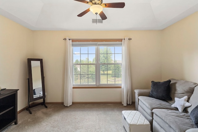 16260 W Mohawk Ct, Lockport, IL 60441 - living area with light colored carpet and a ceiling fan