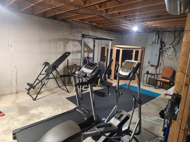 16260 W Mohawk Ct, Lockport, IL 60441 - exercise room with electric panel