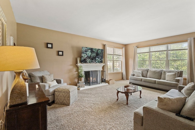 16260 W Mohawk Ct, Lockport, IL 60441 - carpeted living area featuring a lit fireplace