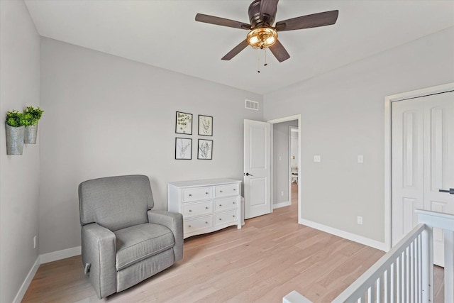 3610 Freedom Blvd, Champaign, IL 61822 - bedroom featuring light wood-style floors, a ceiling fan, and a closet