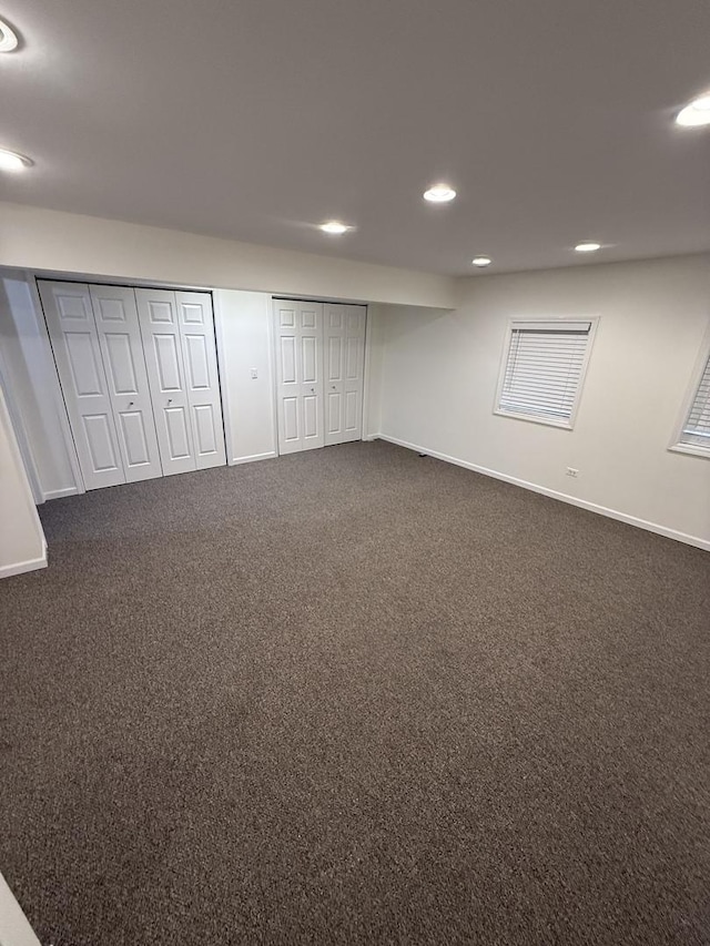 1659 Windward Ct, Naperville, IL 60563 - basement featuring recessed lighting and dark colored carpet