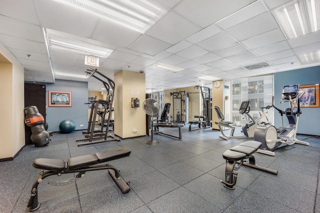 200 N Dearborn St Unit 2006, Chicago, IL 60601 - gym with baseboards and a drop ceiling