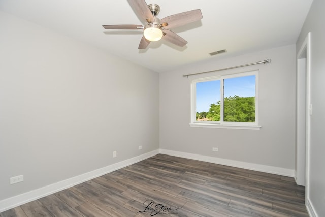 18100 Rita Rd Unit 3B, Tinley Park, IL 60477 - unfurnished bedroom featuring dark wood-type flooring and ceiling fan